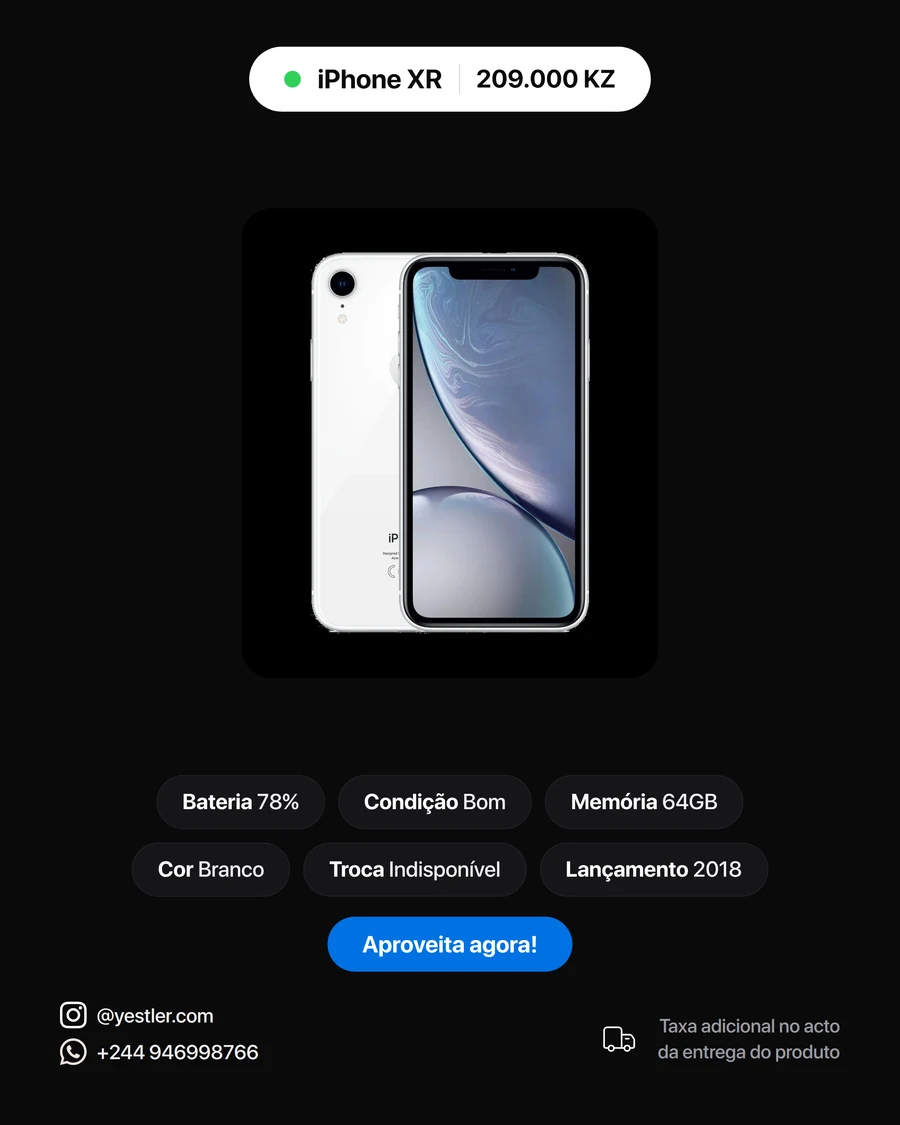Cartaz escuro de iPhone XR gerado na Yestler