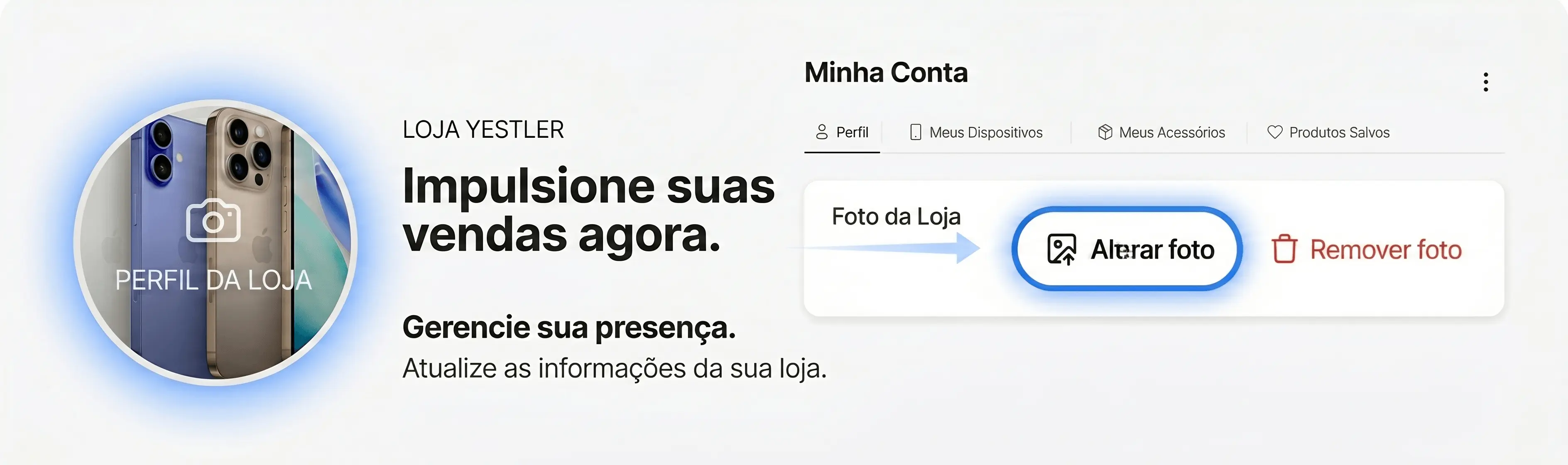 Crie a sua loja em poucos minutos.