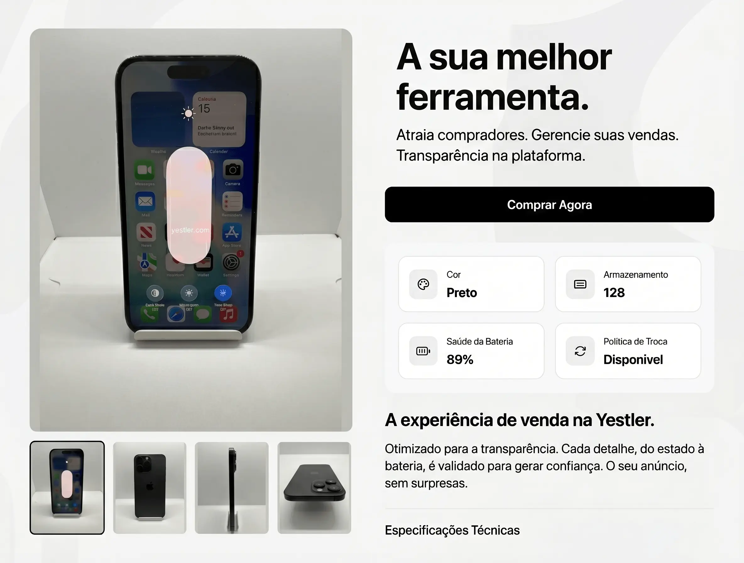 Partilhe com um único toque.