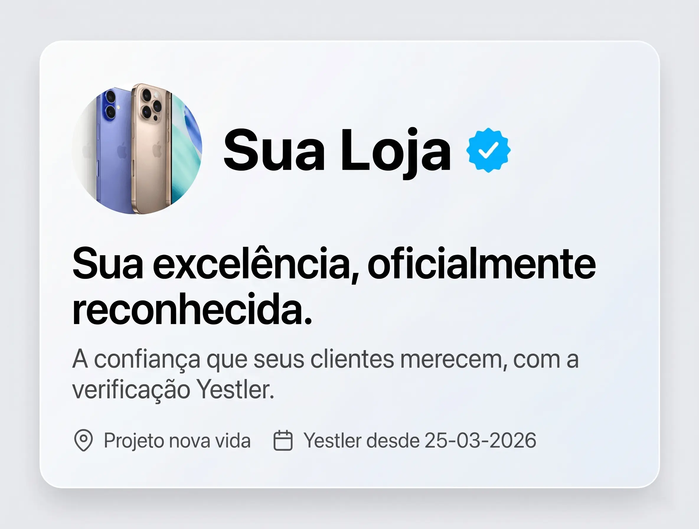 Conquiste o selo de vendedor verificado.